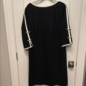 Talbots Black Dress with White Trim